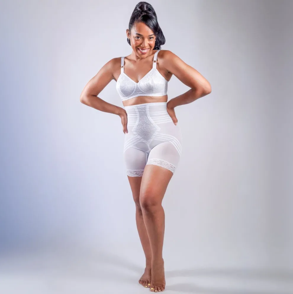 Style 6209 | Breathable High Waist Thigh Slimmer | No Roll Power Mesh Hourglass Shaper | Firm to Extra Firm Support