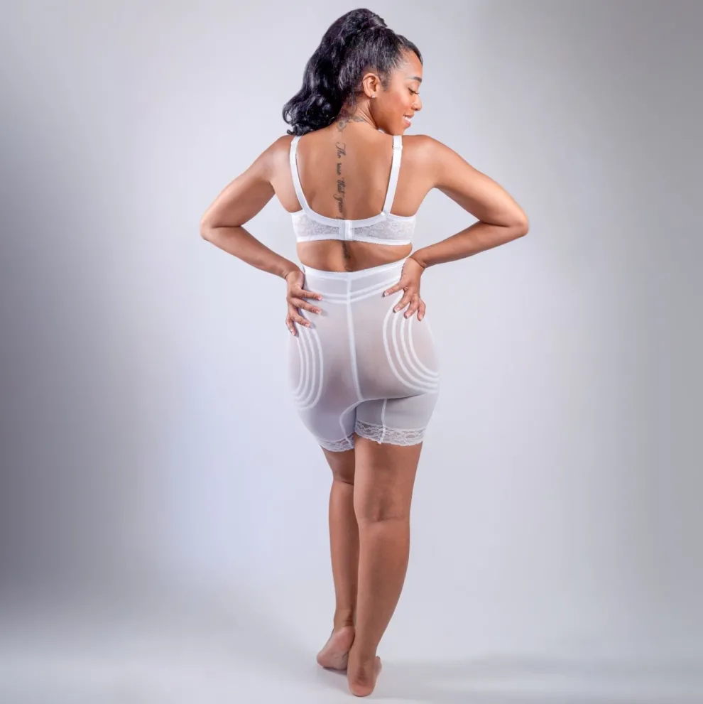 Style 6209 | Breathable High Waist Thigh Slimmer | No Roll Power Mesh Hourglass Shaper | Firm to Extra Firm Support