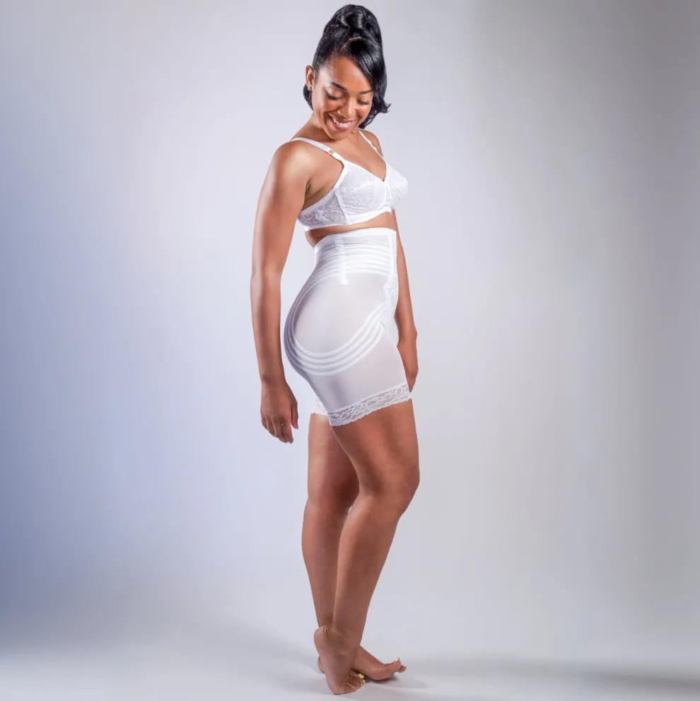 Style 6209 | Breathable High Waist Thigh Slimmer | No Roll Power Mesh Hourglass Shaper | Firm to Extra Firm Support