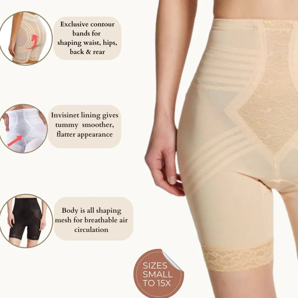 Style 6209 | Breathable High Waist Thigh Slimmer | No Roll Power Mesh Hourglass Shaper | Firm to Extra Firm Support