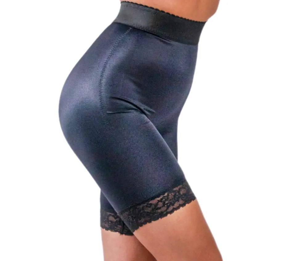 Style 518 | High Waist Light Shaping Bike Short | Satin 4-Way Stretch with Built-In Panty