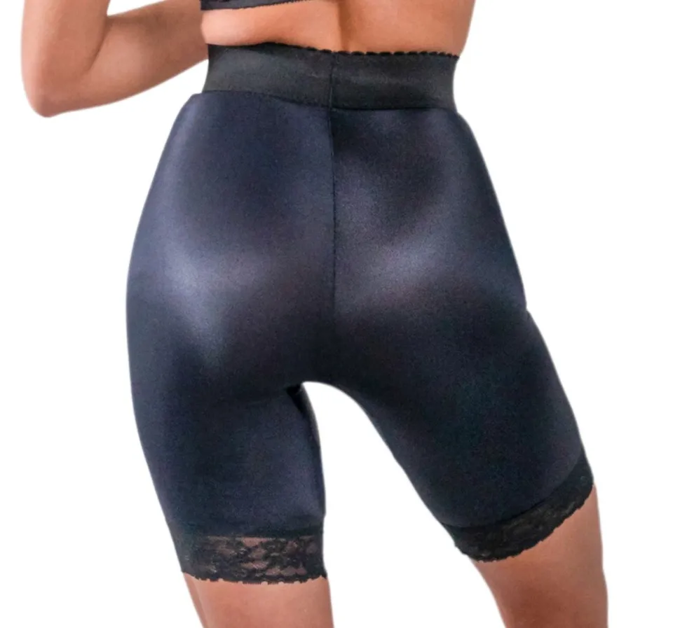 Style 518 | High Waist Light Shaping Bike Short | Satin 4-Way Stretch with Built-In Panty