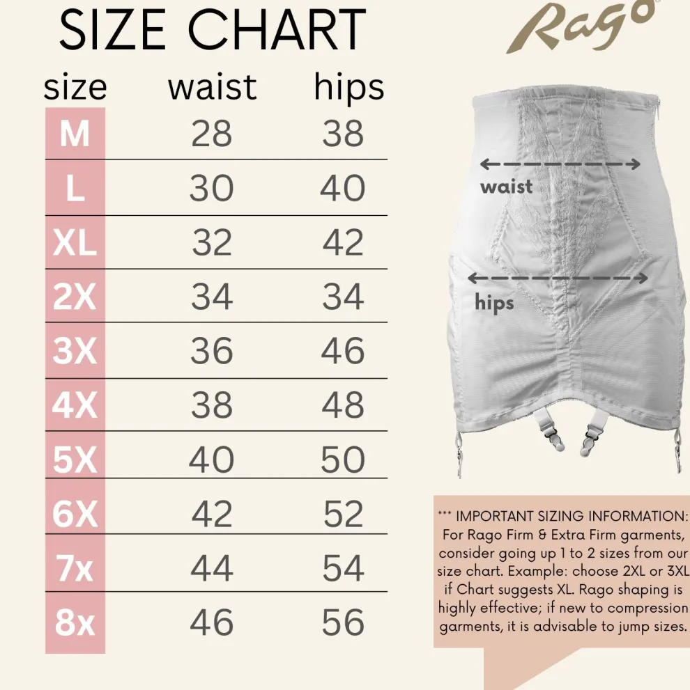 Style 1294 | Open Bottom Girdle Extra Firm Shaping | Zipper + Hook Closure | Sizes M–8X