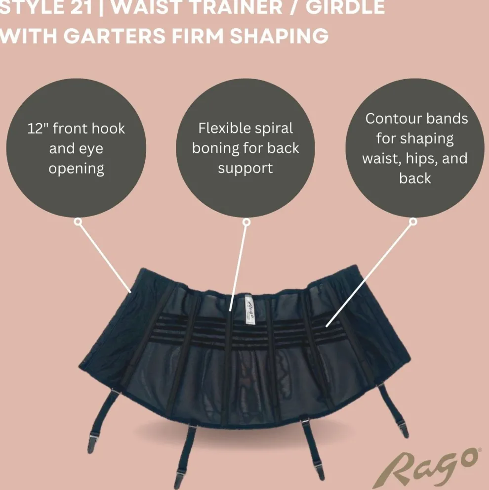 Style 21 | Waist Trainer / Girdle with Garters Firm Shaping