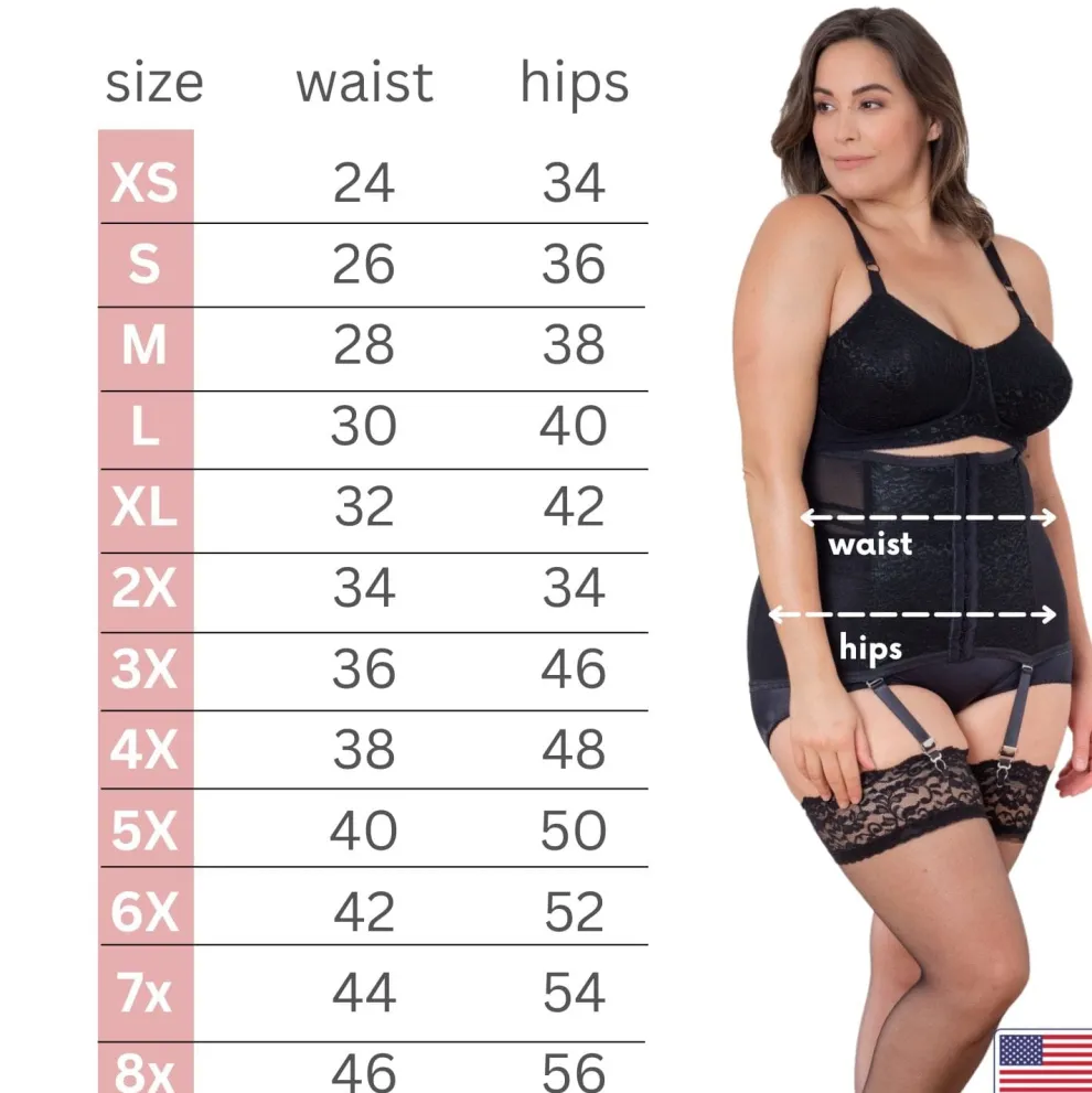 Style 21 | Waist Trainer / Girdle with Garters Firm Shaping