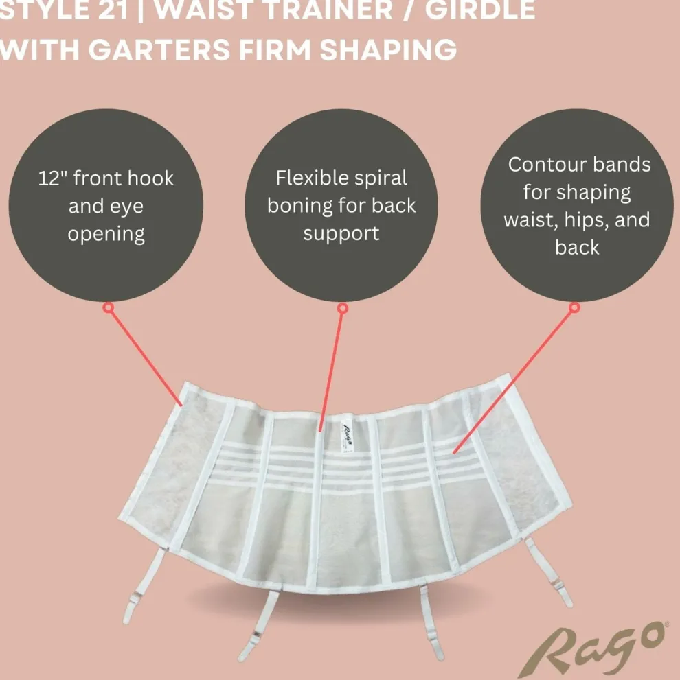 Style 21 | Waist Trainer / Girdle with Garters Firm Shaping