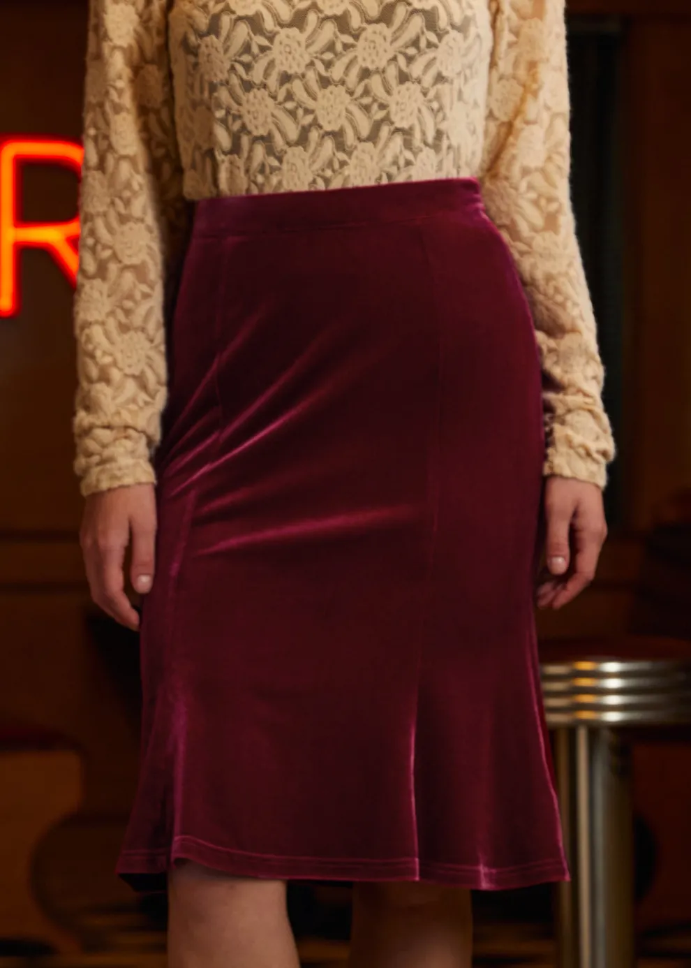 Sugar and Spice Spice Fishtail Midi Skirt