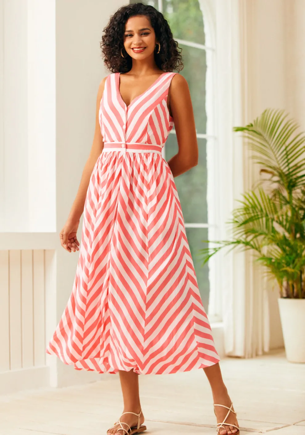 Sunbeam Striped Midi Dress