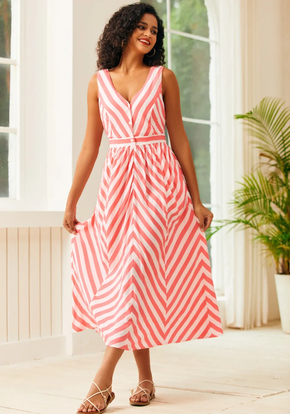 Sunbeam Striped Midi Dress