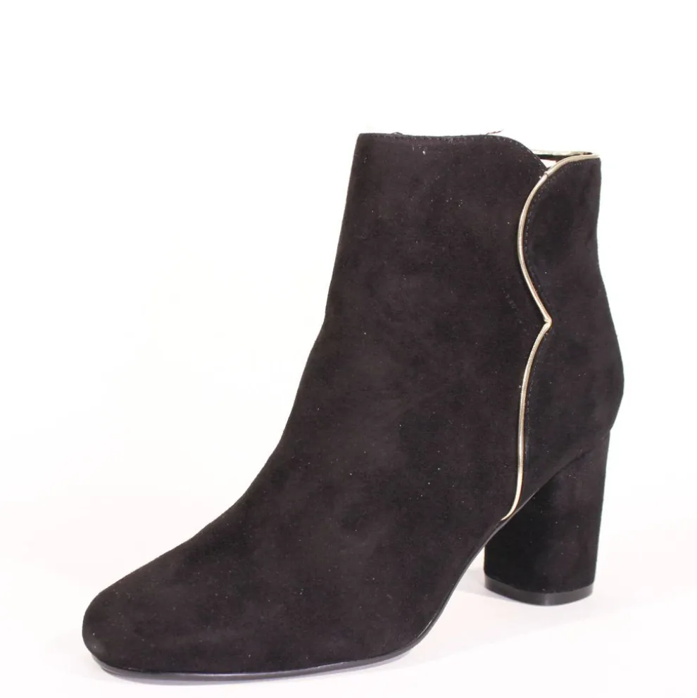 Tatiana Scallop Suede Booties