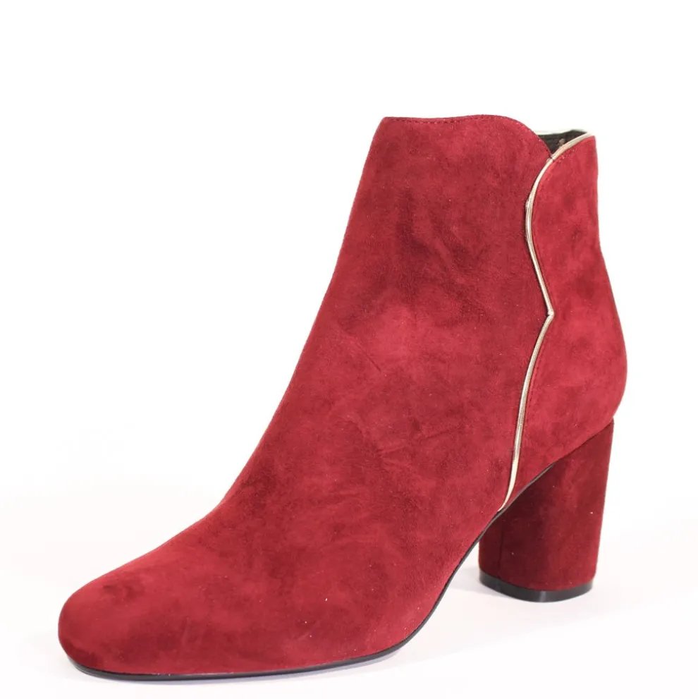 Tatiana Scallop Suede Booties