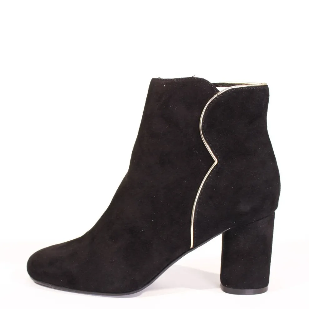 Tatiana Scallop Suede Booties