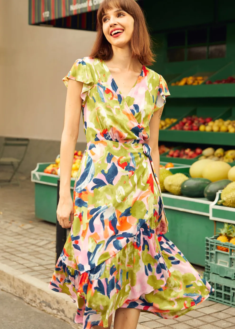 The Brushstroke Breeze Wrap Dress