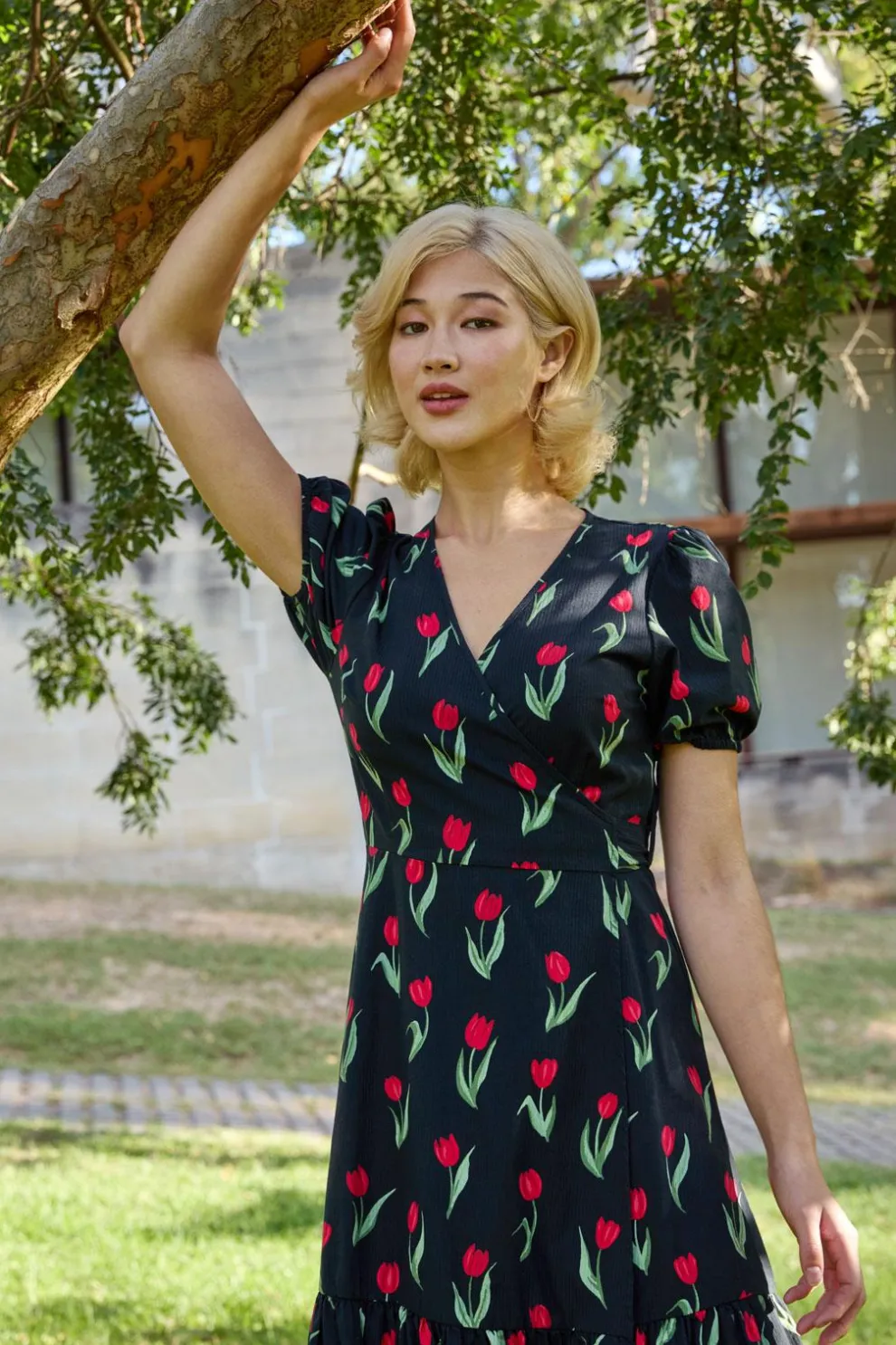 Tulip Midi Wrap Dress