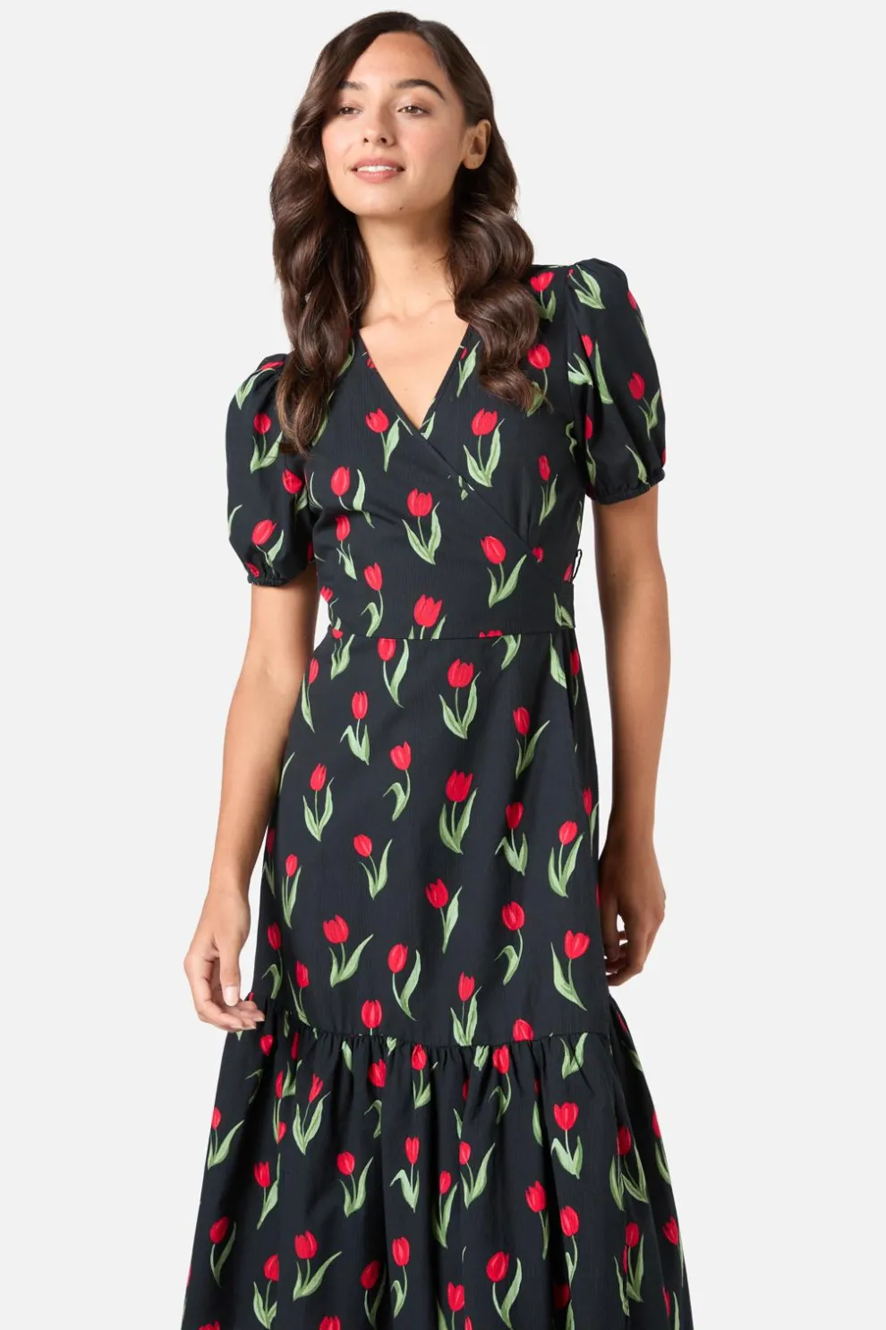 Tulip Midi Wrap Dress