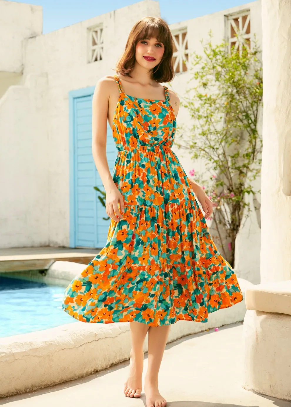 Twists & Tendrils Overall Midi Dress