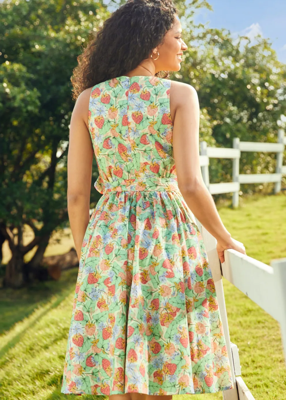 Vibrant Charm Faux-Wrap Dress