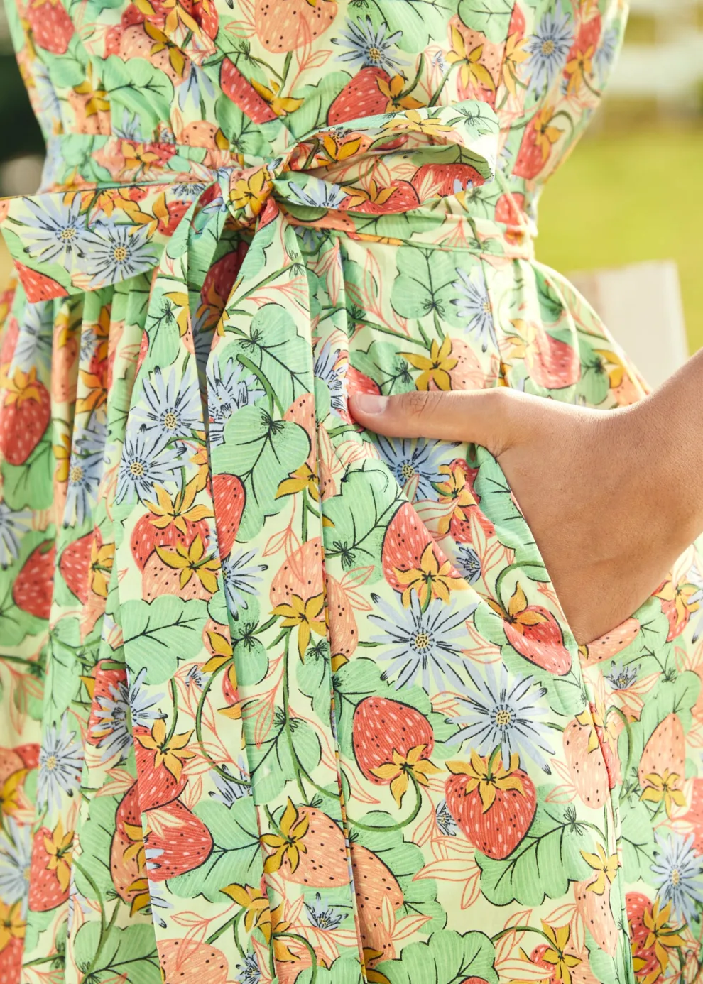 Vibrant Charm Faux-Wrap Dress