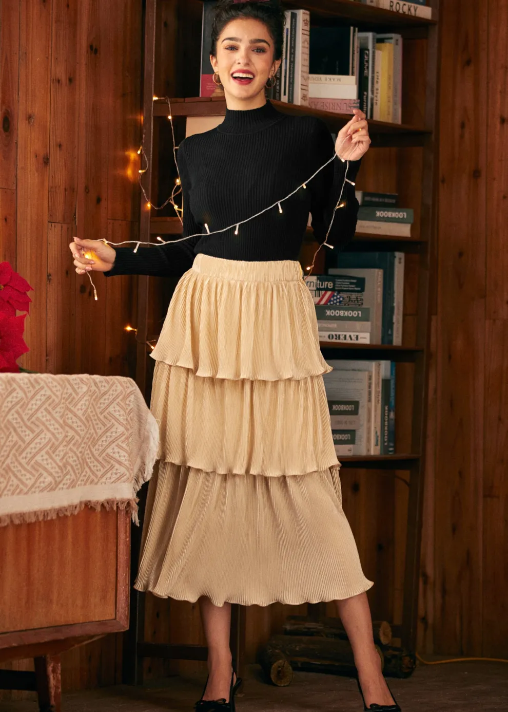 Vintage Tales Tiered Midi Skirt