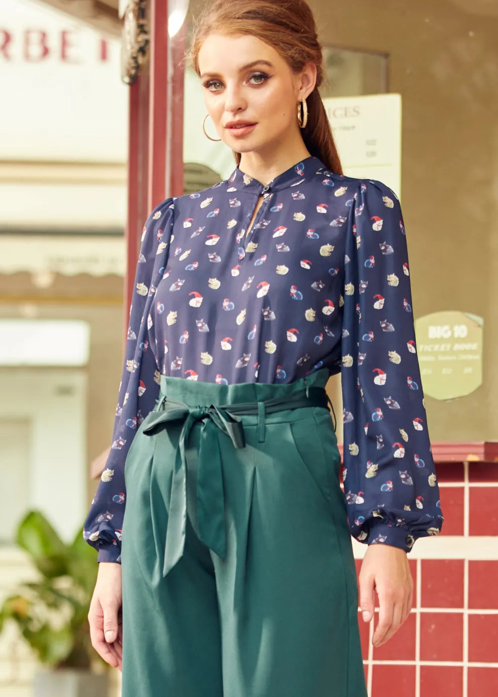 Vintage Vogue Puff Shoulder Blouse