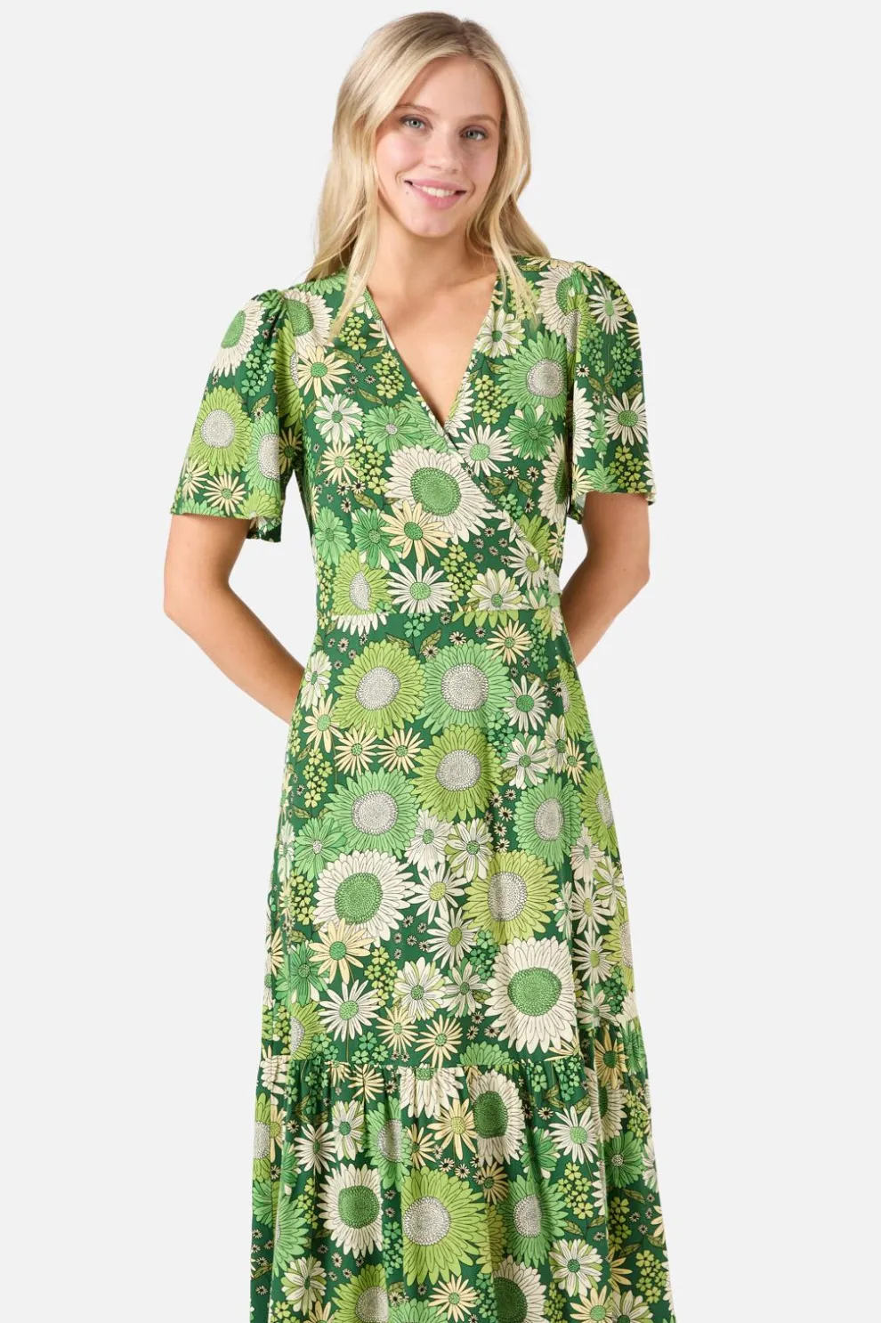 Viva Floral Midi Wrap Dress