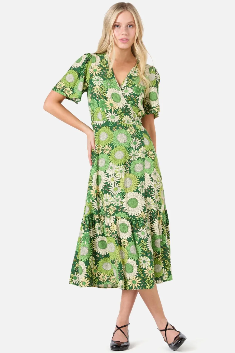 Viva Floral Midi Wrap Dress