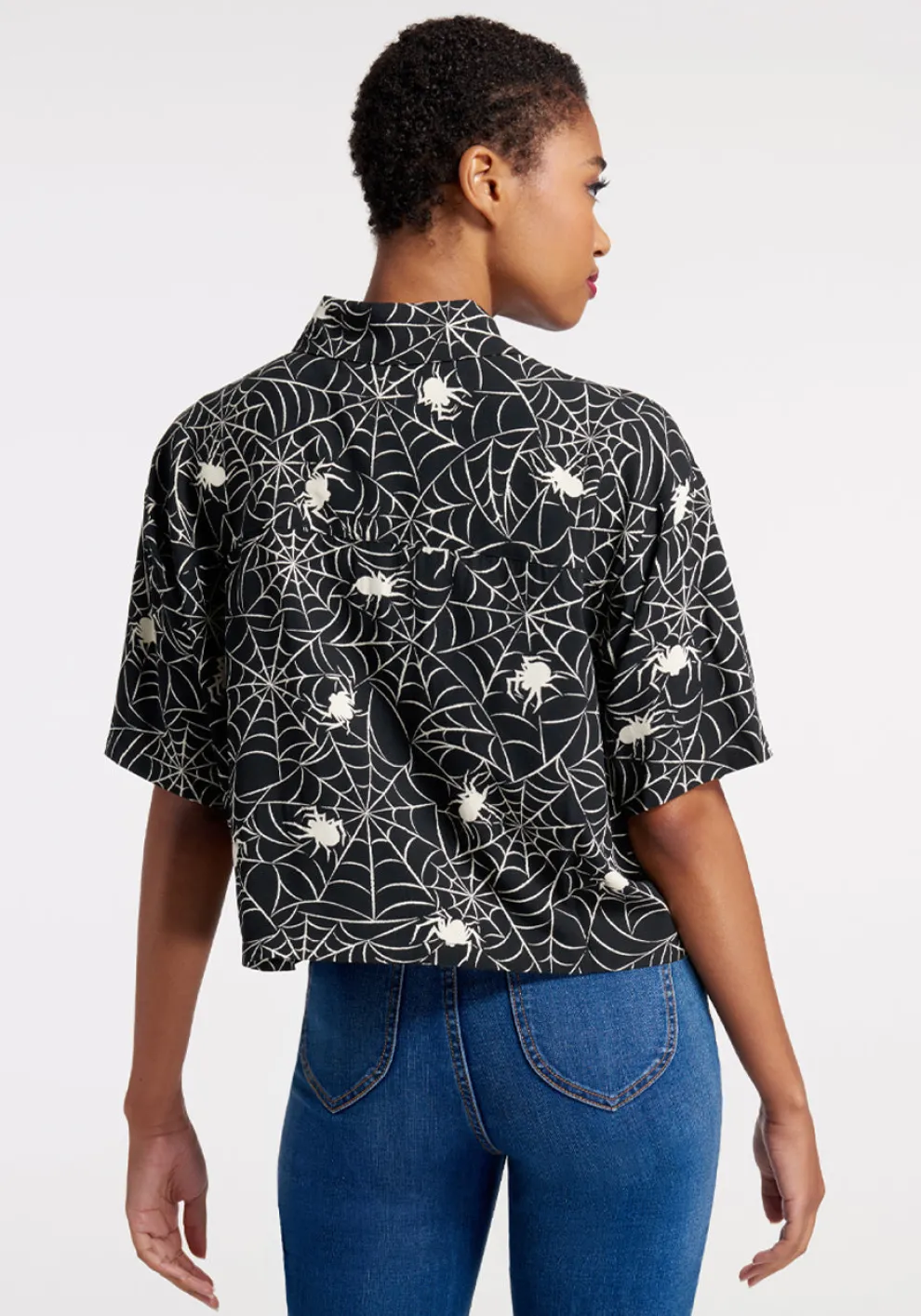 Web And Flow Button-Up Blouse