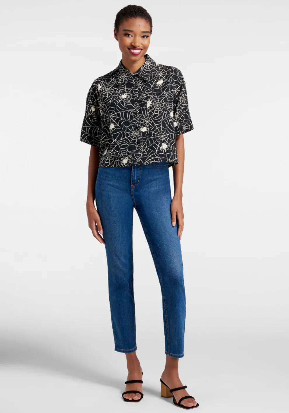 Web And Flow Button-Up Blouse