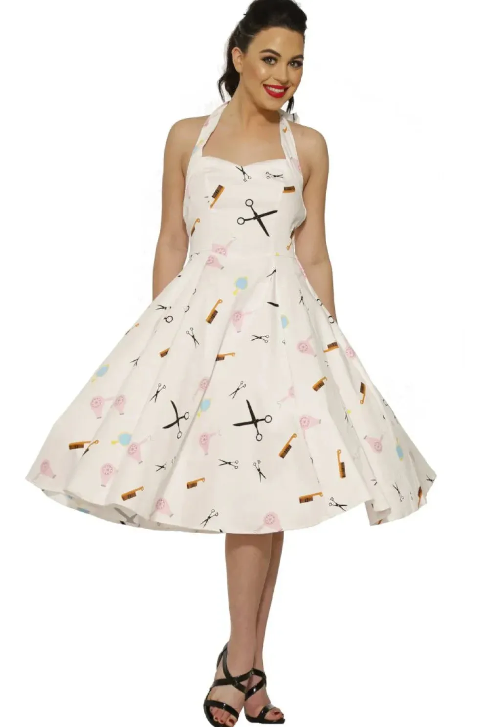 White Beauty Salon Halter Dress