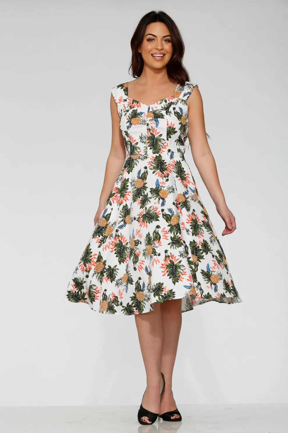 White Hawaiian Swing Dress