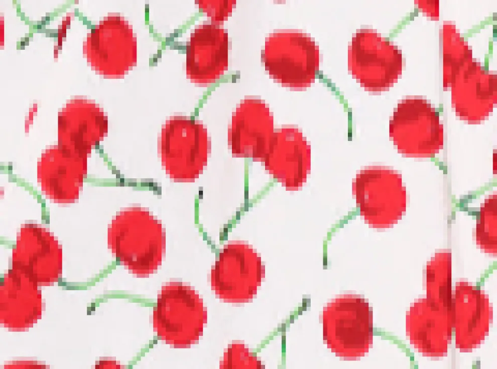 White Red Cherry Halter Swing Dress