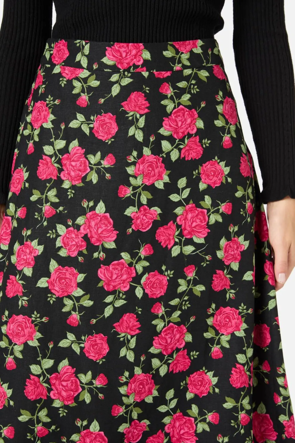 Winter Rose Midi Skirt