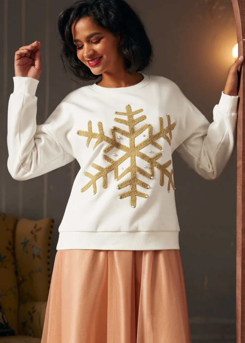 Winter's Whisper Snowflake Sweatshirt