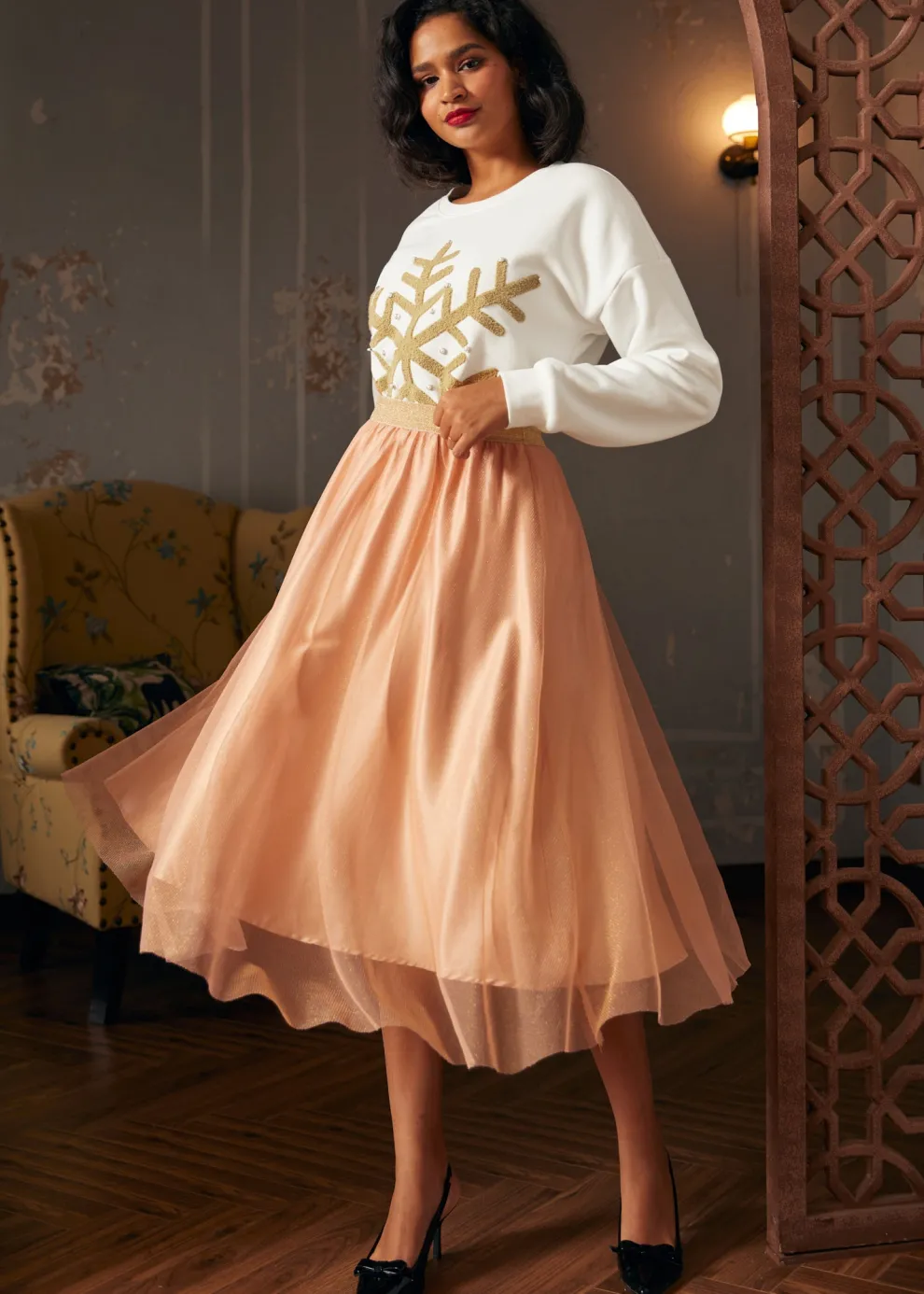 Winter's Whisper Snowflake Sweatshirt